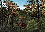 Tropical Art for sale - Monkeys in the Jungle by Henri Rousseau